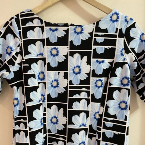 Alfani Women's Floral Window Pane Dress Sheath Size 8P Colorful Daisy Dopamine - Picture 2 of 11